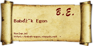 Babák Egon névjegykártya